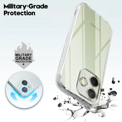 MEZON OPPO A5 Pro 5G Ultra Slim Crystal Clear Premium TPU Gel Back Case – Shock Absorption, Wireless Charging Compatible