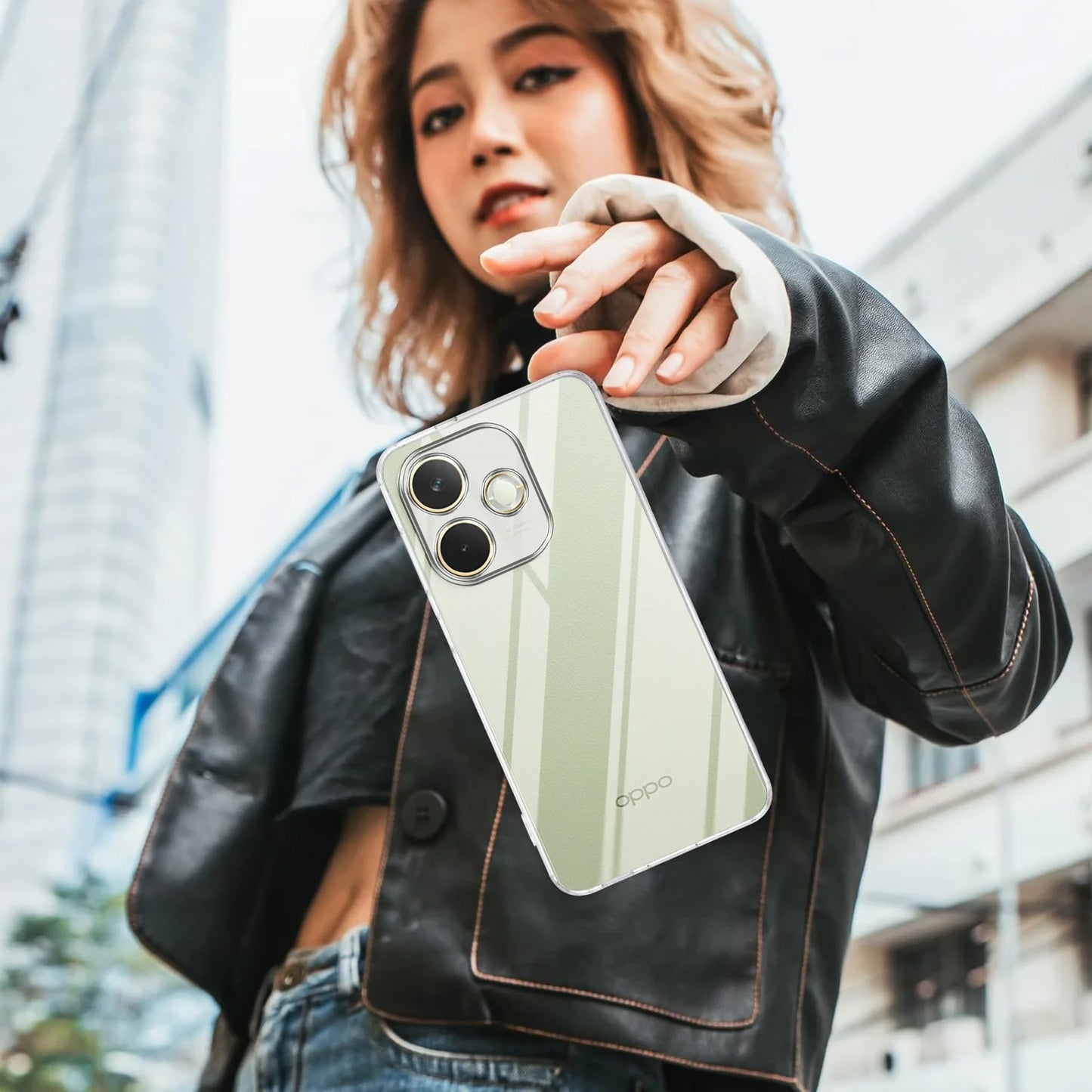 MEZON OPPO A5 Pro 5G Ultra Slim Crystal Clear Premium TPU Gel Back Case – Shock Absorption, Wireless Charging Compatible