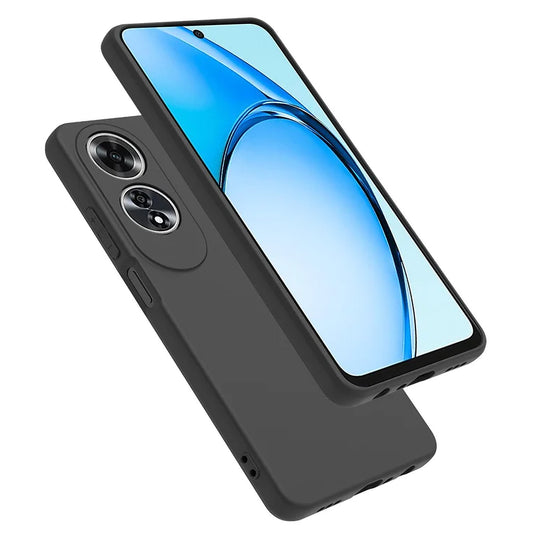 MEZON OPPO A60 4G Ultra Slim Black Premium TPU Gel Back Case – Shock Absorption, Wireless Charging Compatible