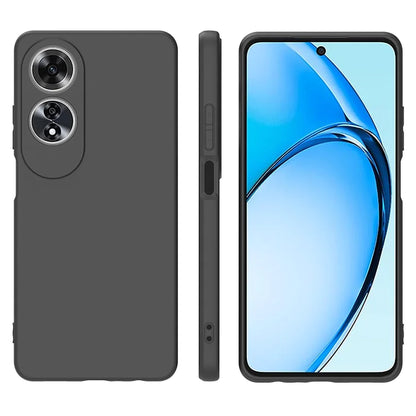 MEZON OPPO A60 4G Ultra Slim Black Premium TPU Gel Back Case – Shock Absorption, Wireless Charging Compatible