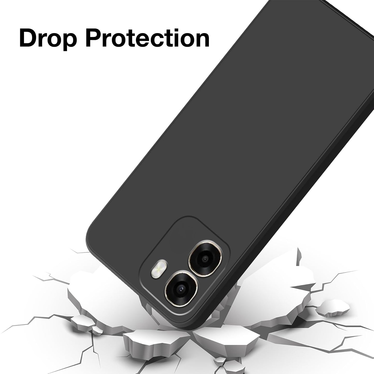 MEZON OPPO A6 5G Ultra Slim Black Premium TPU Gel Back Case – Shock Absorption (OPPO A6 5G, Gel Black)