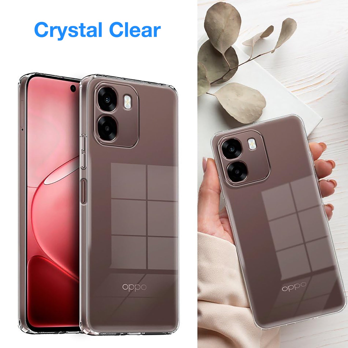 MEZON OPPO A6 5G Ultra Slim Crystal Clear Premium TPU Gel Back Case – Shock Absorption, Wireless Charging Compatible