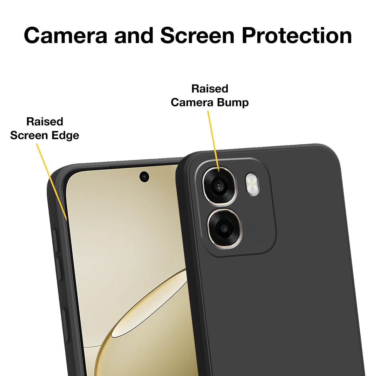 MEZON OPPO A6 5G Ultra Slim Black Premium TPU Gel Back Case – Shock Absorption (OPPO A6 5G, Gel Black)