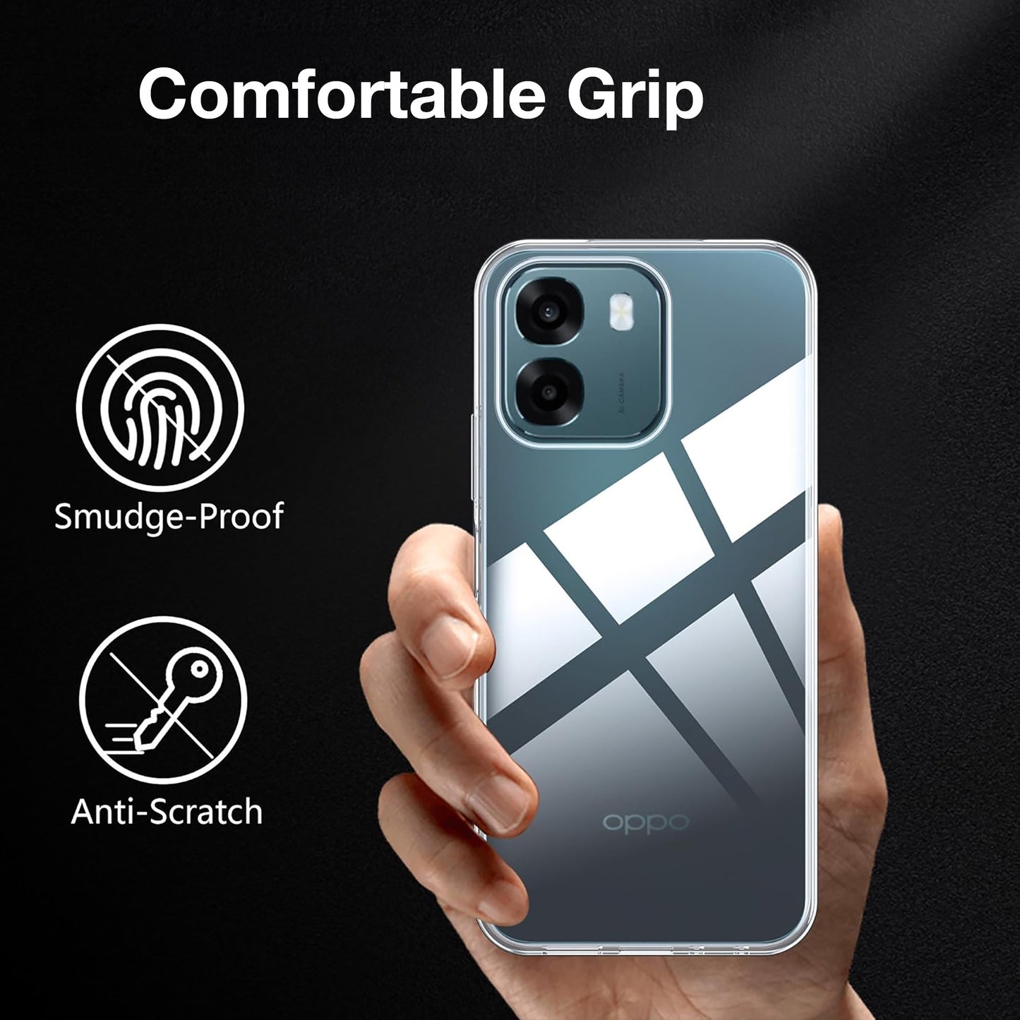 MEZON OPPO A6 5G Ultra Slim Crystal Clear Premium TPU Gel Back Case – Shock Absorption, Wireless Charging Compatible