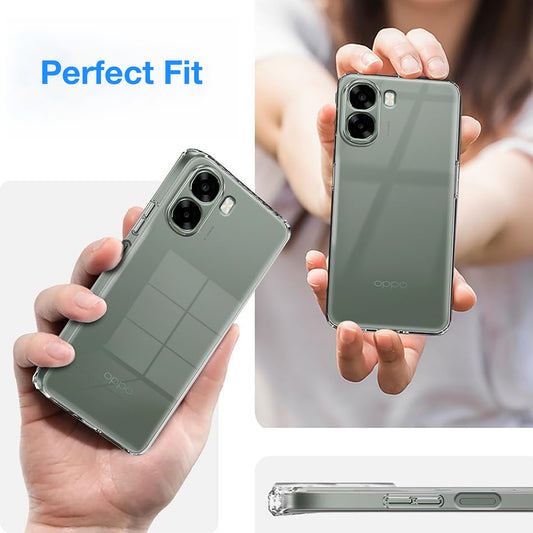 MEZON OPPO A6x 5G Ultra Slim Crystal Clear Premium TPU Gel Back Case – Shock Absorption, Wireless Charging Compatible