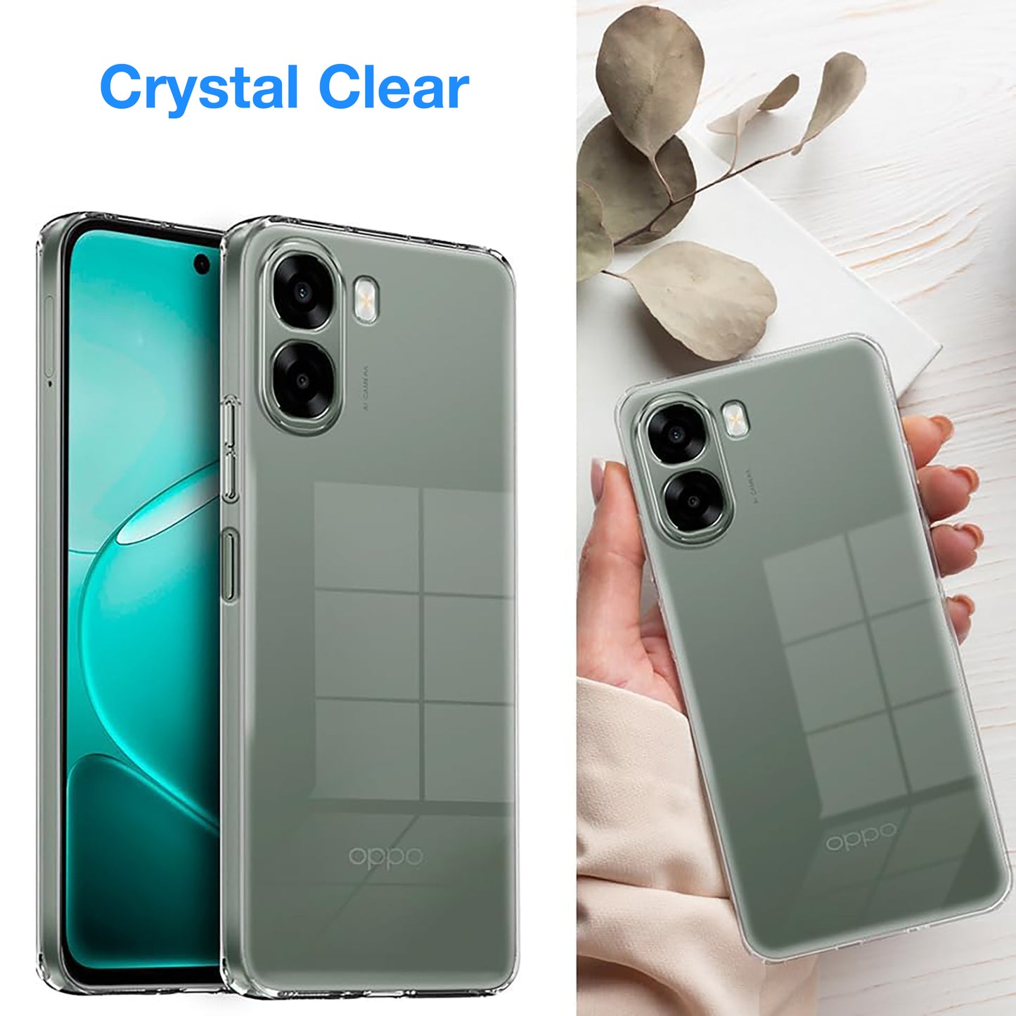MEZON OPPO A6x 5G Ultra Slim Crystal Clear Premium TPU Gel Back Case – Shock Absorption, Wireless Charging Compatible