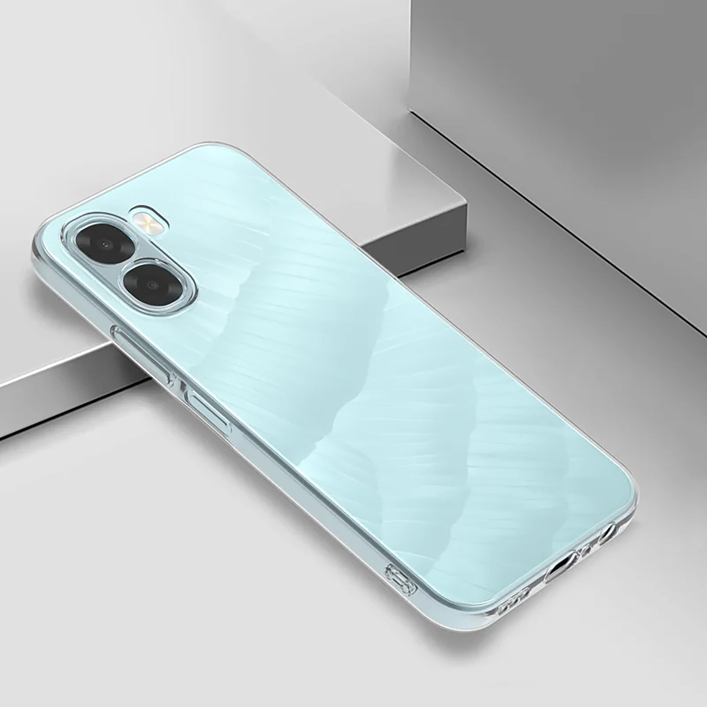 MEZON OPPO A6x 5G Ultra Slim Crystal Clear Premium TPU Gel Back Case – Shock Absorption, Wireless Charging Compatible