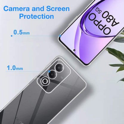 MEZON OPPO A80 5G Ultra Slim Crystal Clear Premium TPU Gel Back Case – Shock Absorption, Wireless Charging Compatible