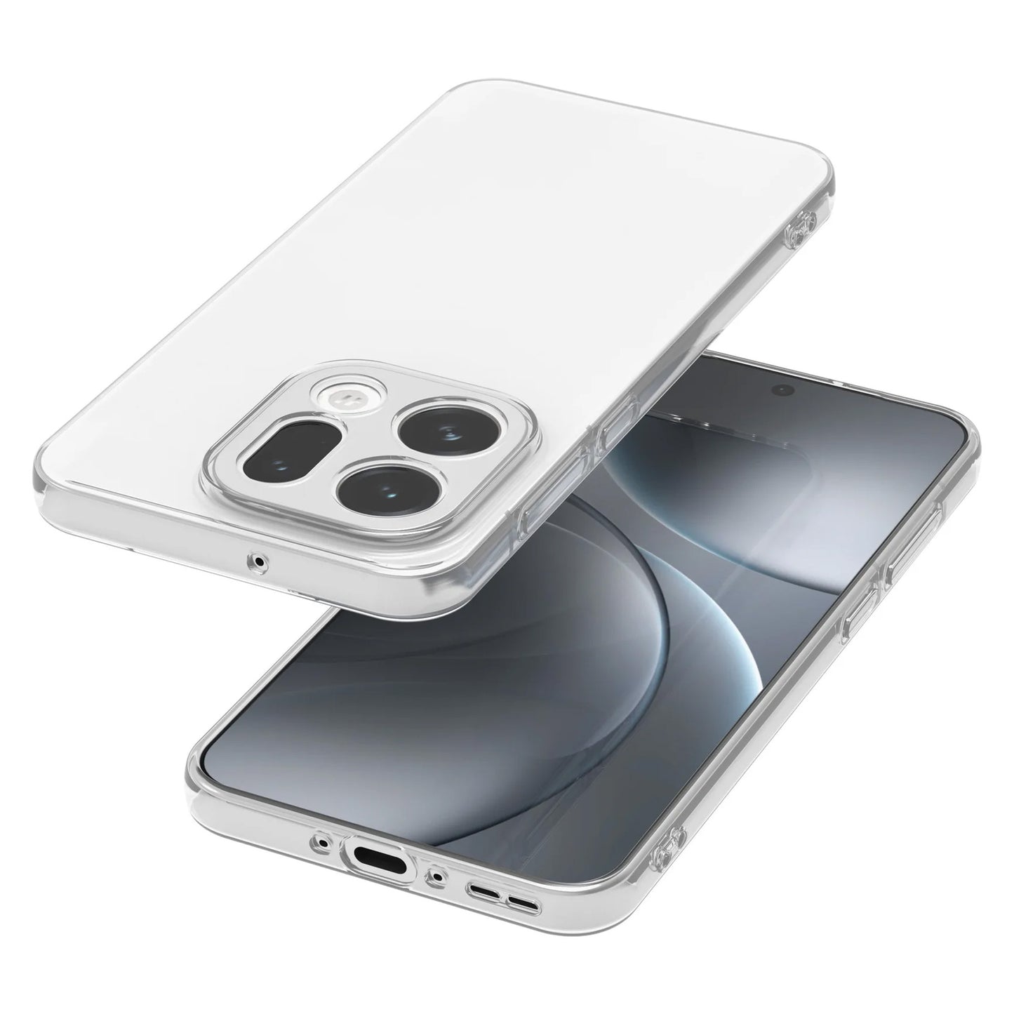 MEZON OPPO Find X9 5G Ultra Slim Crystal Clear Premium TPU Gel Back Case – Shock Absorption, Wireless Charging Compatible