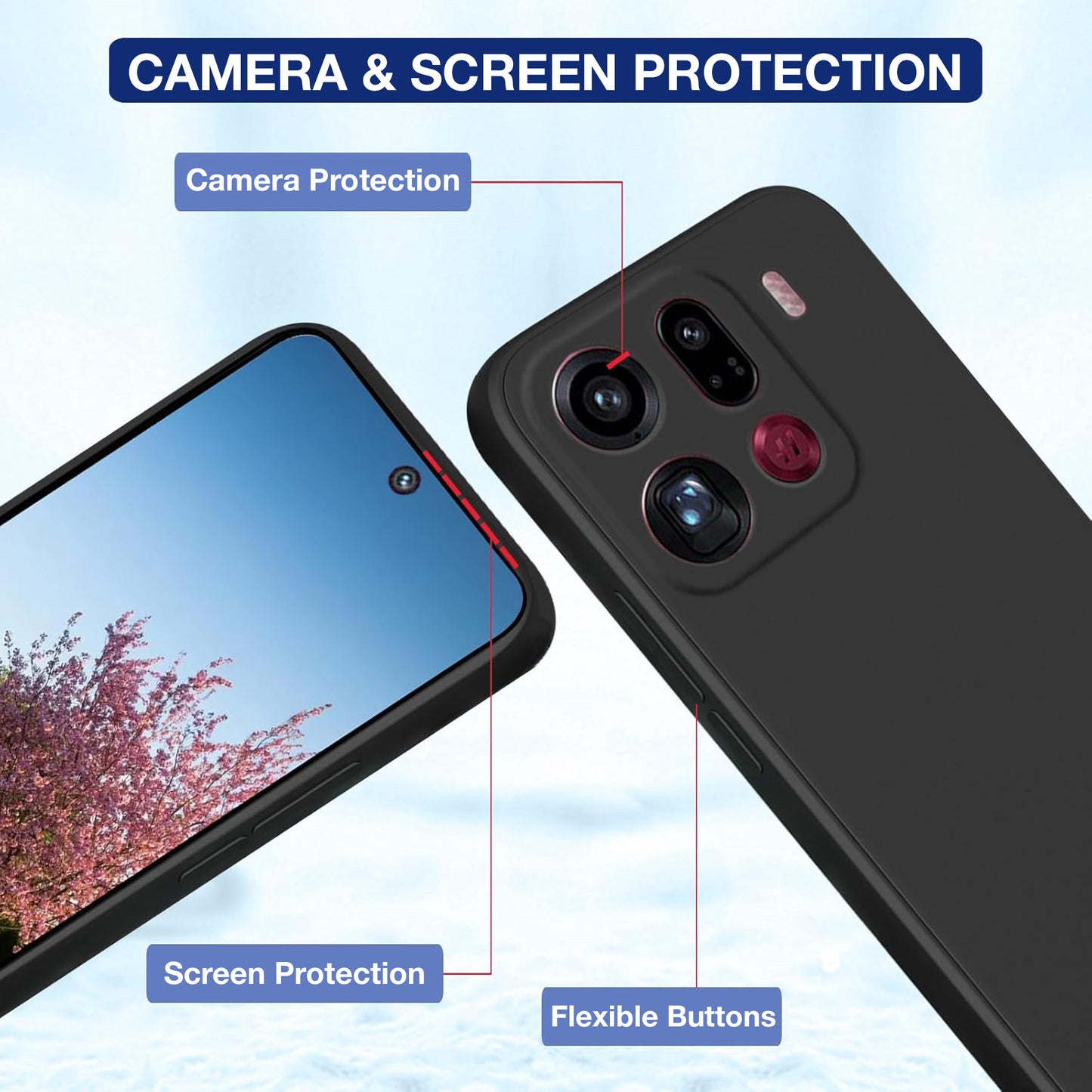 MEZON OPPO Find X9 Pro 5G Ultra Slim Black Premium TPU Gel Back Case – Shock Absorption (OPPO Find X9 Pro 5G, Gel Black)