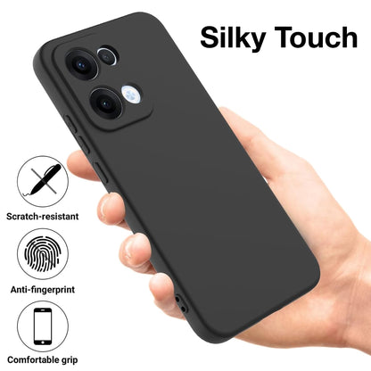 MEZON OPPO Reno13 5G Ultra Slim Black Premium TPU Gel Back Case – Shock Absorption (OPPO Reno13 5G, Gel Black)
