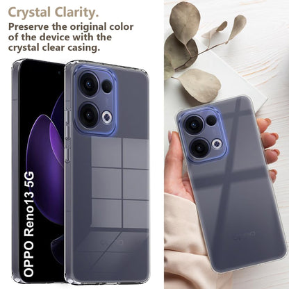 MEZON OPPO Reno13 5G Ultra Slim Crystal Clear Premium TPU Gel Back Case – Shock Absorption, Wireless Charging Compatible