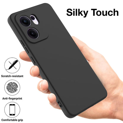 MEZON OPPO Reno13 F 5G Ultra Slim Black Premium TPU Gel Back Case – Shock Absorption (OPPO Reno13 F 5G, Gel Black)