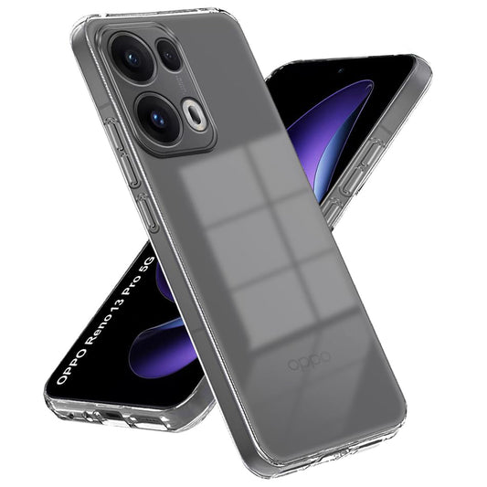 MEZON OPPO Reno13 Pro 5G Ultra Slim Crystal Clear Premium TPU Gel Back Case – Shock Absorption, Wireless Charging Compatible