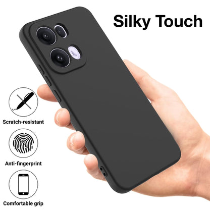 MEZON OPPO Reno13 Pro 5G Ultra Slim Black Premium TPU Gel Back Case – Shock Absorption (OPPO Reno13 Pro 5G, Gel Black)
