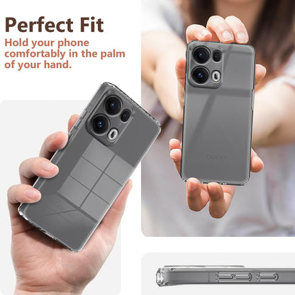 MEZON OPPO Reno13 Pro 5G Ultra Slim Crystal Clear Premium TPU Gel Back Case – Shock Absorption, Wireless Charging Compatible