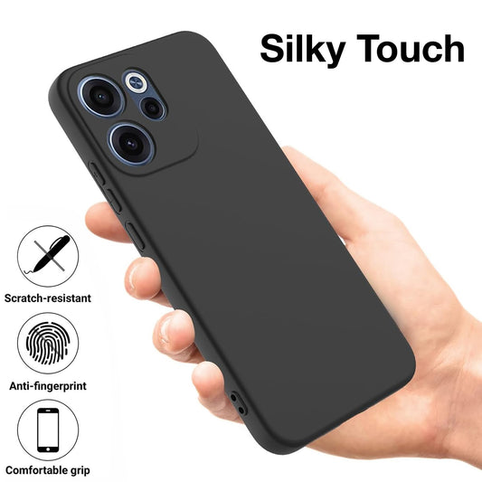 MEZON OPPO Reno15 F 5G Ultra Slim Black Premium TPU Gel Back Case – Shock Absorption (OPPO Reno15 F 5G, Gel Black)
