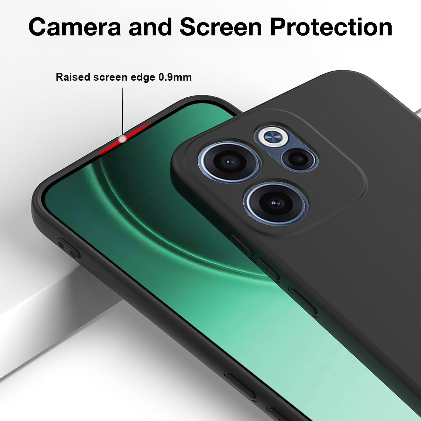 MEZON OPPO Reno15 F 5G Ultra Slim Black Premium TPU Gel Back Case – Shock Absorption (OPPO Reno15 F 5G, Gel Black)