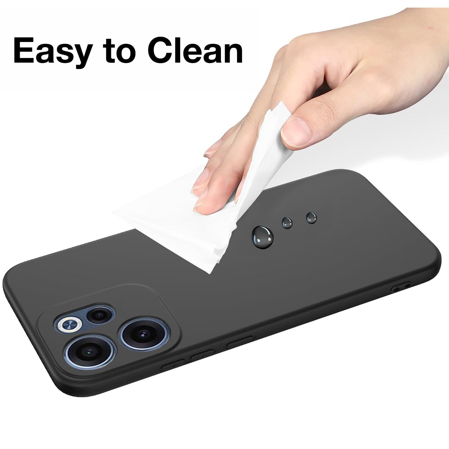 MEZON OPPO Reno15 F 5G Ultra Slim Black Premium TPU Gel Back Case – Shock Absorption (OPPO Reno15 F 5G, Gel Black)