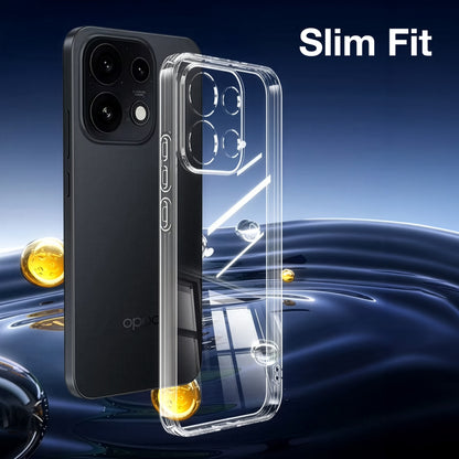 MEZON OPPO Reno16 F 5G Ultra Slim Crystal Clear Premium TPU Gel Back Case – Shock Absorption, Wireless Charging Compatible
