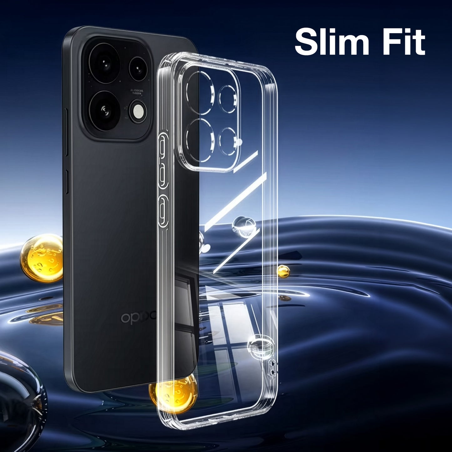 MEZON OPPO Reno16 Pro 5G Ultra Slim Crystal Clear Premium TPU Gel Back Case – Shock Absorption, Wireless Charging Compatible