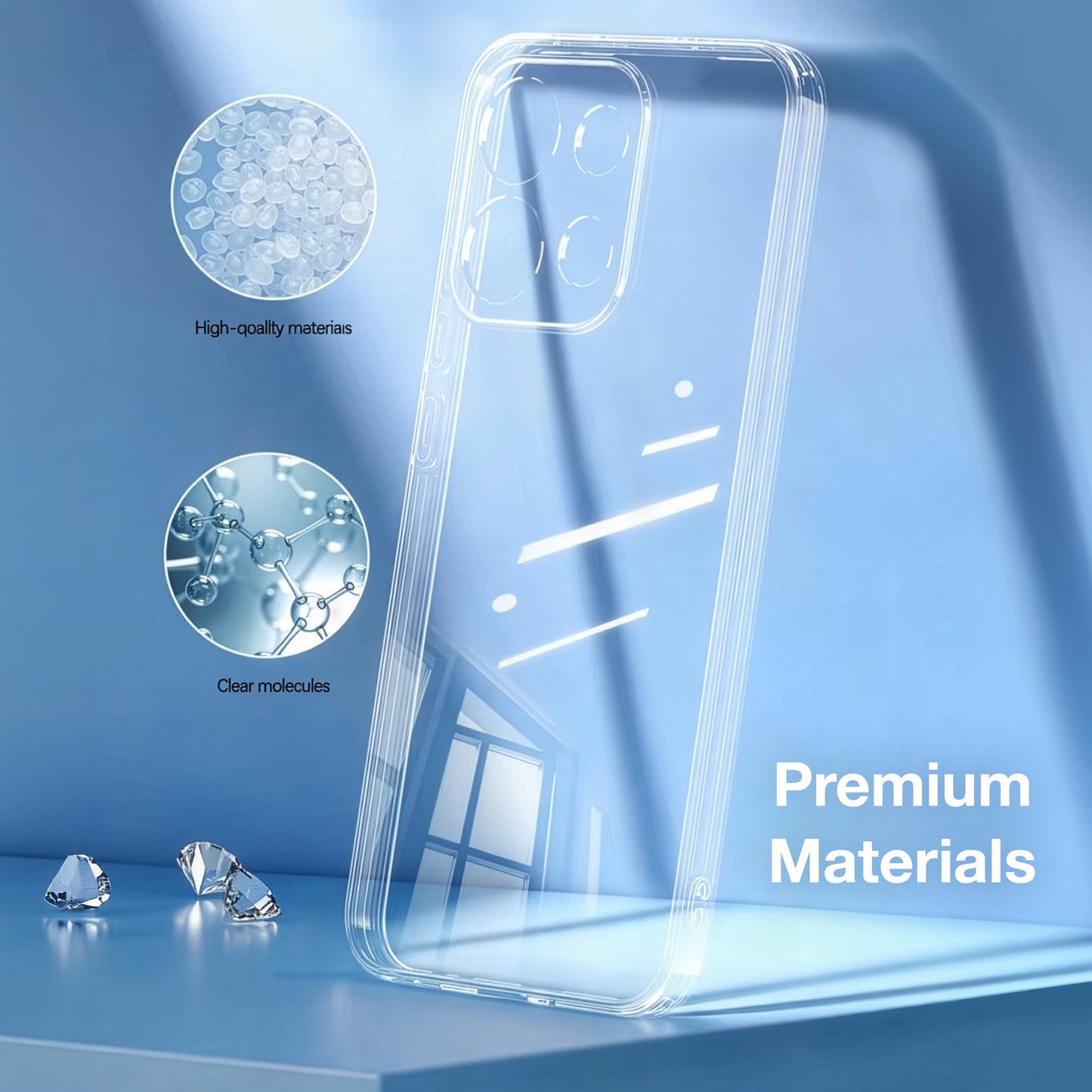 MEZON OPPO Reno16 Pro 5G Ultra Slim Crystal Clear Premium TPU Gel Back Case – Shock Absorption, Wireless Charging Compatible