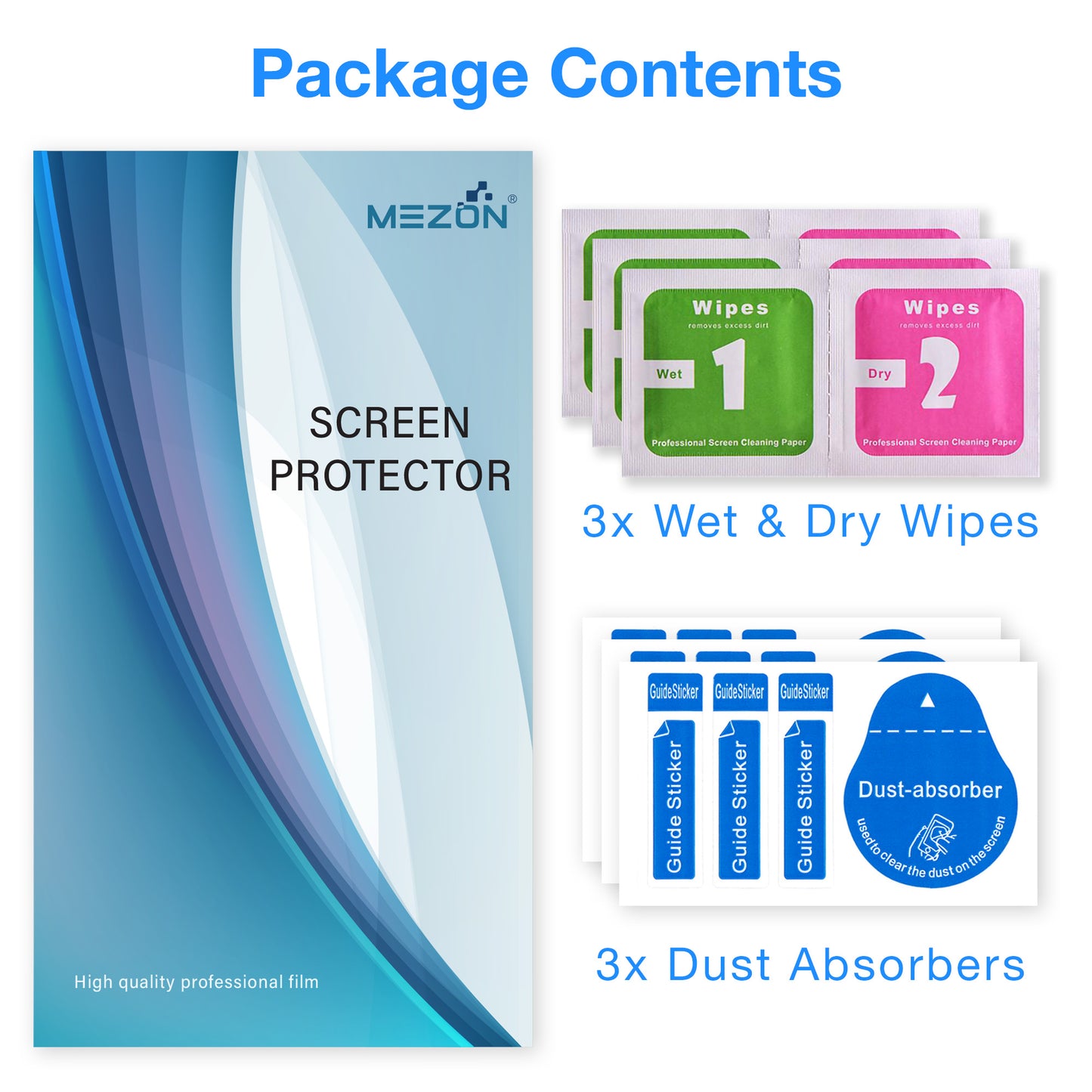 [3 Pack] MEZON iPhone 16e (6.1") Premium Hydrogel Clear Edge-to-Edge Full Coverage Screen Protector Film