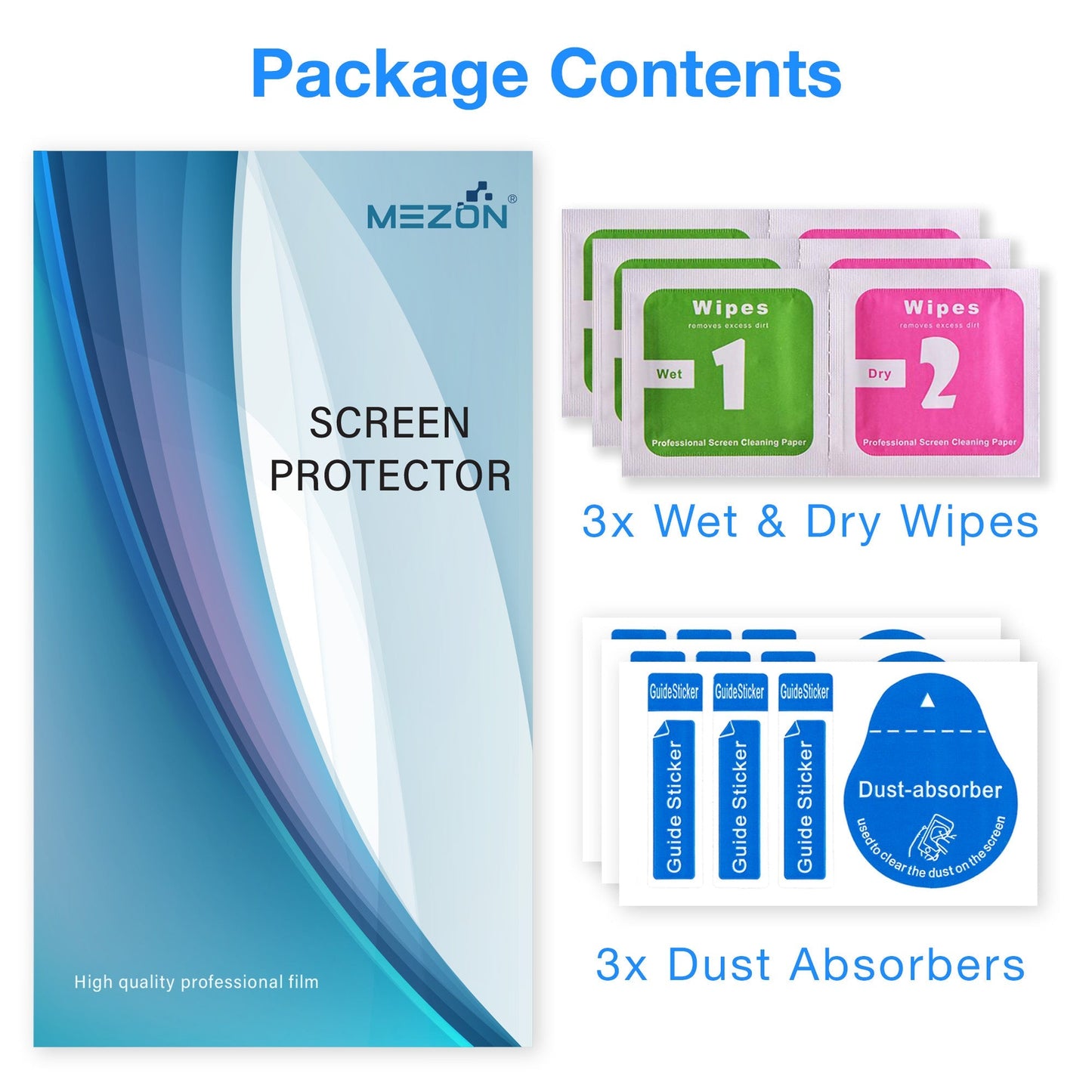 [3 Pack] MEZON Vivo Y21s Premium Hydrogel Clear Edge-to-Edge Full Coverage Screen Protector Film