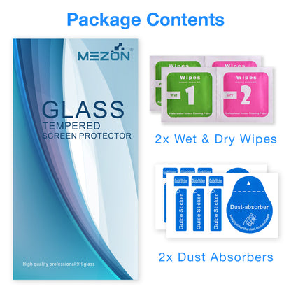 [2 Pack] MEZON HONOR 600 5G Full Coverage Tempered Glass Crystal Clear Premium 9H HD Screen Protector