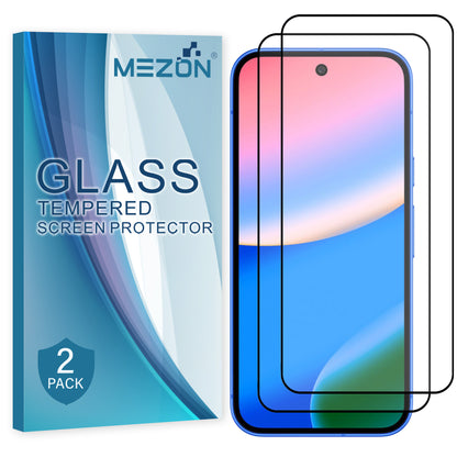 [2 Pack] MEZON Google Pixel 10 Tempered Glass Full Coverage Crystal Clear Premium 3D Edge 9H HD Screen Protectors