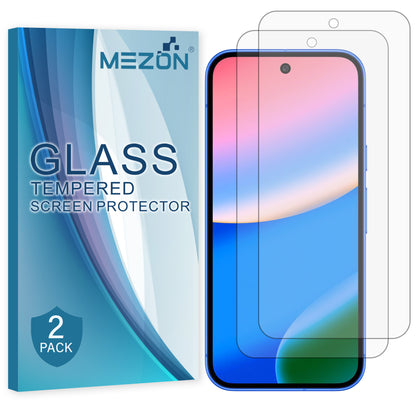 [2 Pack] MEZON Google Pixel 10 Tempered Glass Crystal Clear Premium 9H HD Case Friendly Screen Protectors (Pixel 10, 9H)