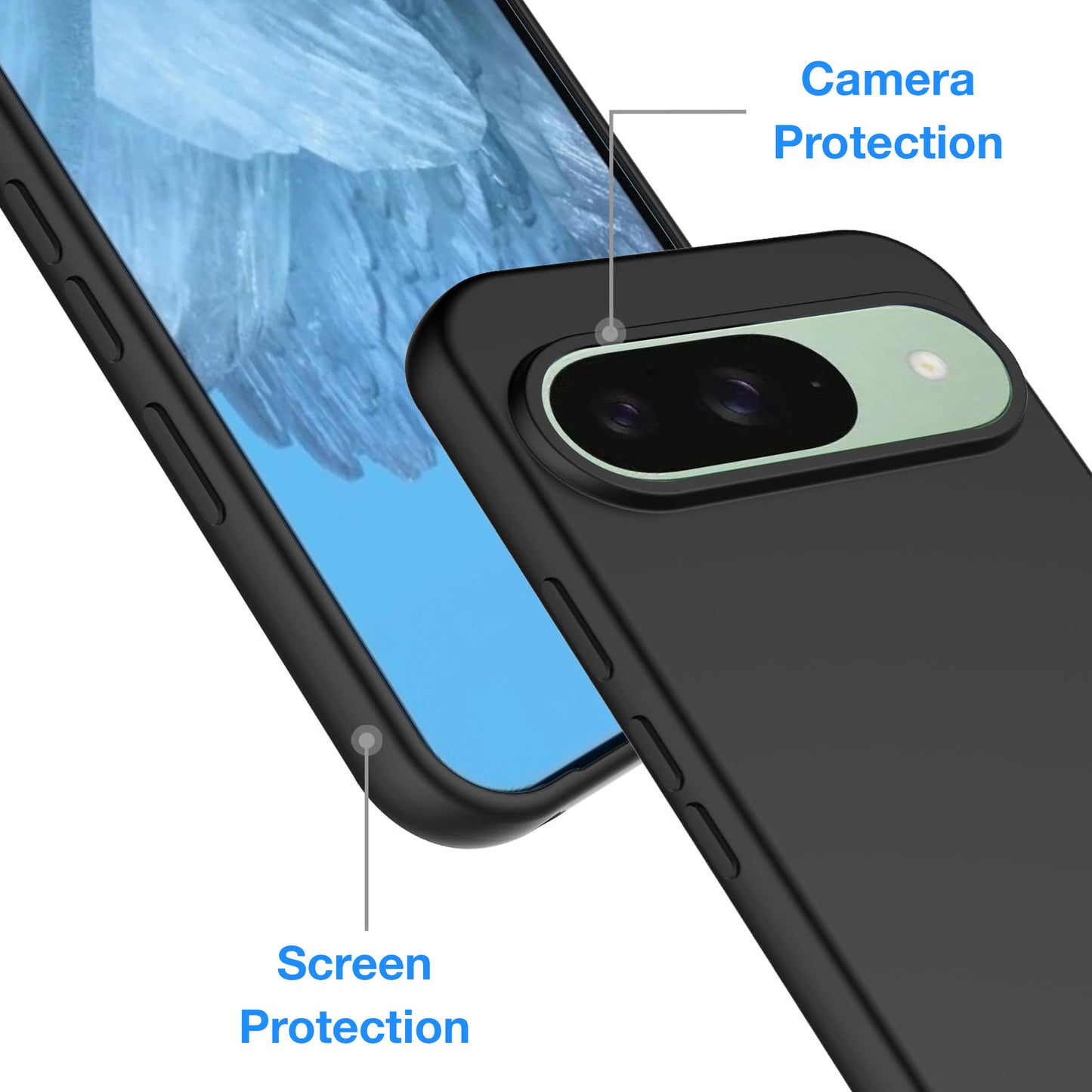 MEZON Google Pixel 10 Slim Black Premium TPU Gel Back Case – Shock Absorption (Pixel 10, Gel Black)