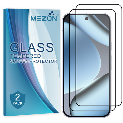[2 Pack] MEZON Google Pixel 10 Pro Tempered Glass Full Coverage Crystal Clear Premium 3D Edge 9H HD Screen Protectors
