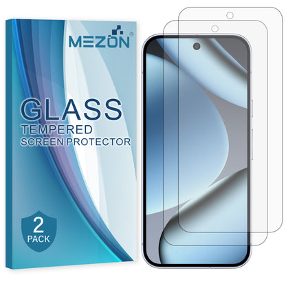 [2 Pack] MEZON Google Pixel 10 Pro Tempered Glass Crystal Clear Premium 9H HD Case Friendly Screen Protectors (Pixel 10 Pro, 9H)