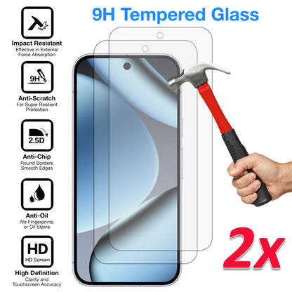 [2 Pack] MEZON Google Pixel 10 Pro Tempered Glass Crystal Clear Premium 9H HD Case Friendly Screen Protectors (Pixel 10 Pro, 9H)