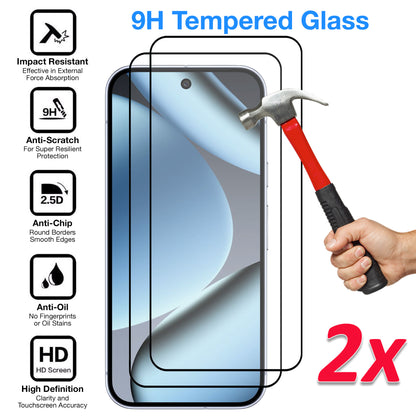 [2 Pack] MEZON Google Pixel 10 Pro Tempered Glass Full Coverage Crystal Clear Premium 3D Edge 9H HD Screen Protectors