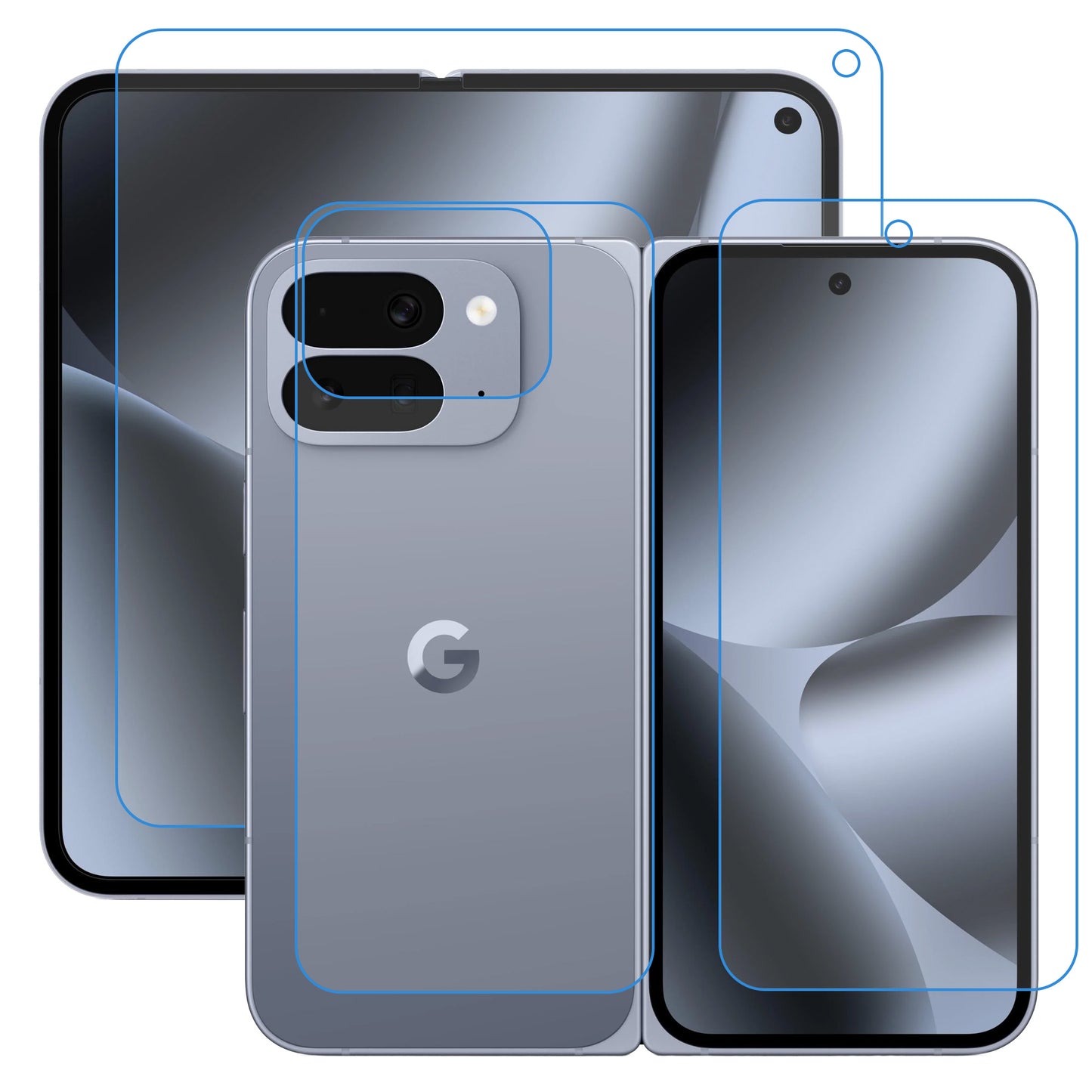 [3x in 1] MEZON Google Pixel 10 Pro Fold Premium Hydrogel Clear Edge-to-Edge Full Coverage Screen Protector Fingerprint Film