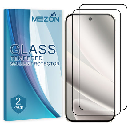 [2 Pack] MEZON Google Pixel 10 Pro XL Tempered Glass Full Coverage Crystal Clear Premium 3D Edge 9H HD Screen Protectors
