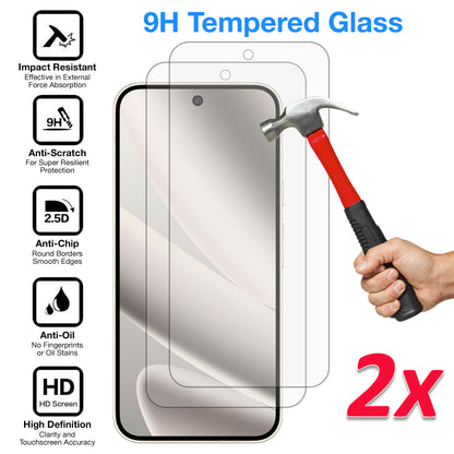 [2 Pack] MEZON Google Pixel 10 Pro XL Tempered Glass Crystal Clear Premium 9H HD Case Friendly Screen Protectors (Pixel 10 Pro XL, 9H)