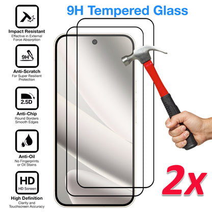 [2 Pack] MEZON Google Pixel 10 Pro XL Tempered Glass Full Coverage Crystal Clear Premium 3D Edge 9H HD Screen Protectors