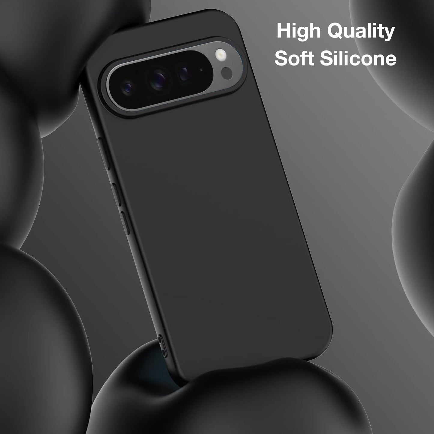 MEZON Google Pixel 10 Pro XL Slim Black Premium TPU Gel Back Case – Shock Absorption (Pixel 10 Pro XL, Gel Black)