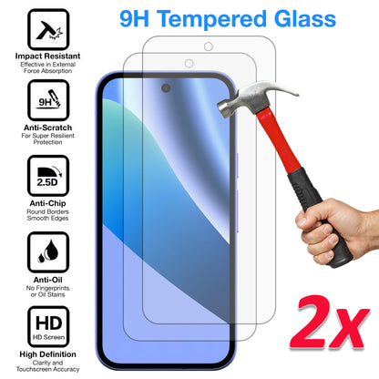 [2 Pack] MEZON Google Pixel 10a Tempered Glass Crystal Clear Premium 9H HD Case Friendly Screen Protectors (Pixel 10a, 9H)