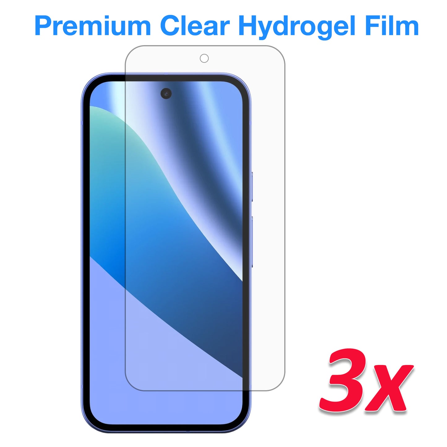 [3 Pack] MEZON Google Pixel 10a Premium Hydrogel Clear Edge-to-Edge Full Coverage Screen Protector Fingerprint Sensor Film