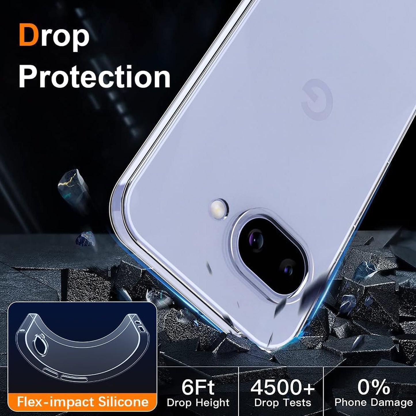 MEZON Google Pixel 10a Slim Premium Crystal Clear TPU Gel Back Case – Wireless Charging Compatible