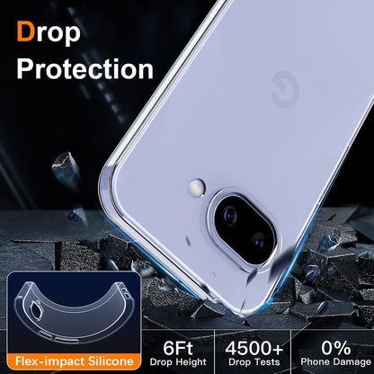 MEZON Google Pixel 10a Slim Premium Crystal Clear TPU Gel Back Case – Wireless Charging Compatible