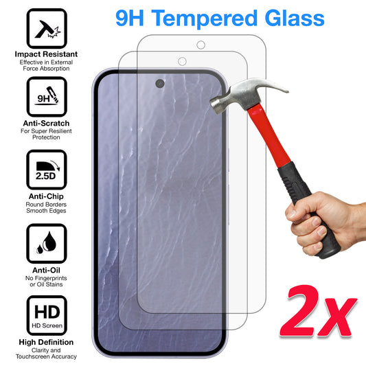 [2 Pack] MEZON Google Pixel 11 Tempered Glass Crystal Clear Premium 9H HD Case Friendly Screen Protectors (Pixel 11, 9H)