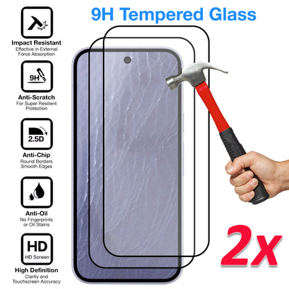 [2 Pack] MEZON Google Pixel 11 Tempered Glass Full Coverage Crystal Clear Premium 3D Edge 9H HD Screen Protectors