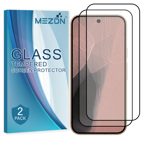 [2 Pack] MEZON Google Pixel 11 Pro Tempered Glass Full Coverage Crystal Clear Premium 3D Edge 9H HD Screen Protectors
