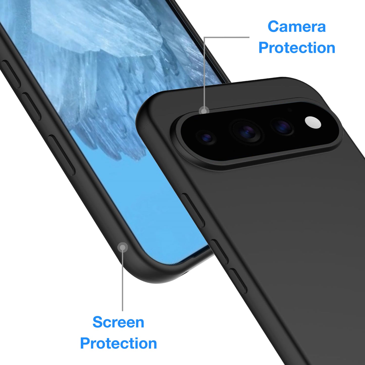 MEZON Google Pixel 11 Pro Slim Black Premium TPU Gel Back Case – Shock Absorption (Pixel 11 Pro, Gel Black)