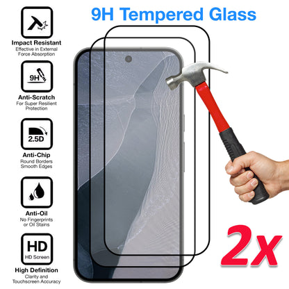 [2 Pack] MEZON Google Pixel 11 Pro XL Tempered Glass Full Coverage Crystal Clear Premium 3D Edge 9H HD Screen Protectors